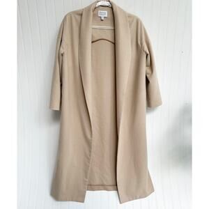 AYR Camel Wool Coat The Robe Jacket Tan Hair Shawl Collar Blend Longline XS/S=